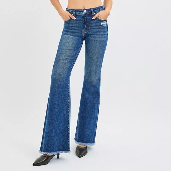 RISEN High Rise Flare Jeans - Picture 1 of 6